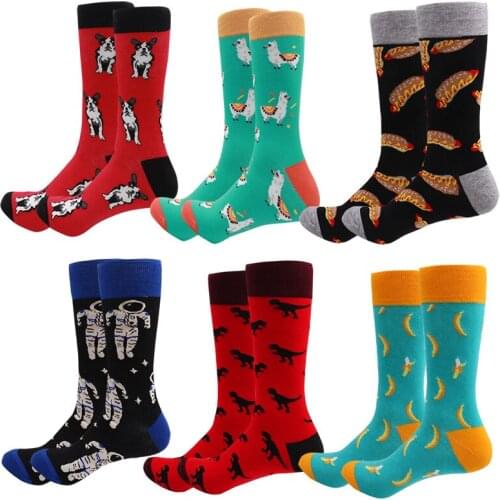 Fashion Happy Socks Soft Sox dog Curve Men Funny Women Ladies Girls Art
