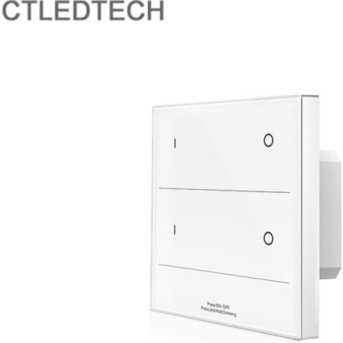 New T16-2 Zone dimming switch/Glass Touch Panel/AC Input/DMX 512 Single Color DImmer Master Touch Panel 86 Wall mount