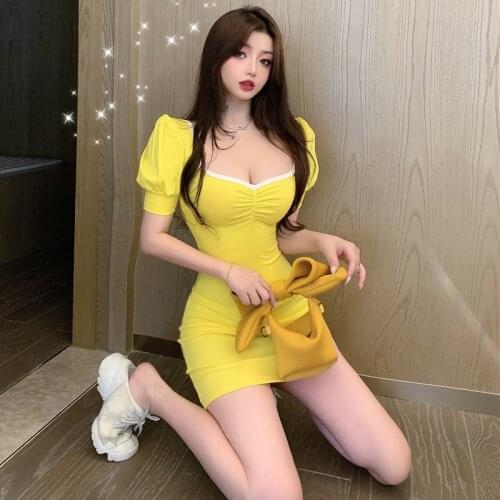 Ladies Sexy Bandage 2021 Summer Celebrity Designer Fashion Dress High Waist Square Collar Bodycon Elegant Party Vestido Women