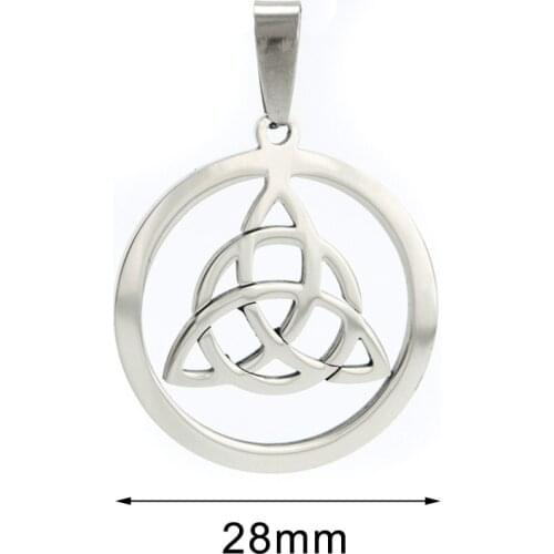 100% Stainless Steel Riangle Viking Runes trikvetr Necklaces&Pendants Celtic Knots Triquetra Pendant Jewelry 10pcs