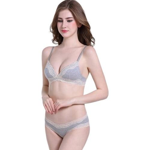 Everyday Women Wire Free Bra Set Sexy Lace Underwear Thin No Trace Triangle Cup Lingerie Comfortable Breathable Bra Set