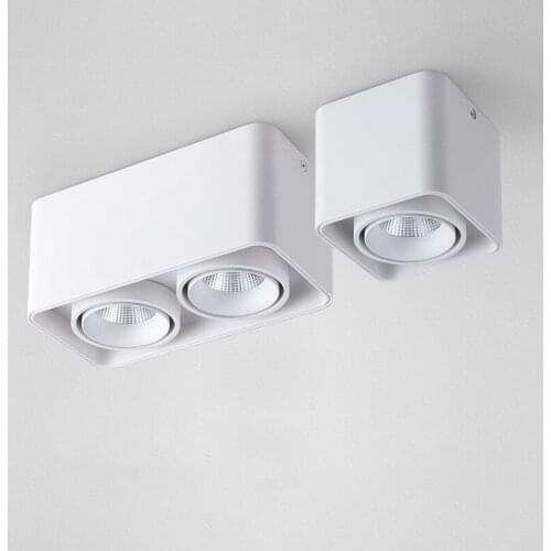 Square Dimmable LED Mounted Downlight LED Ceiling Lamps 15W 20w 30W 40W AC90-260V Light Direction Adjustable Indoor Lighting