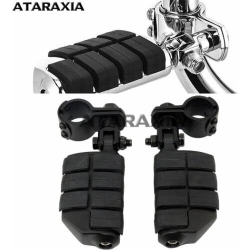 Motorcycle Rubber Sides Footrest Foot Pegs Floorboard Crash Bar Footpeg Clamp For Harley Iron XL 883 1200 Street 750 500 Touring