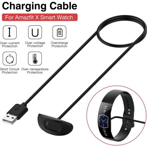 Rondaful 1M USB Charging Cable Cradle Dock Charger For For Xiaomi Huami Amazfit X Smart Watch 5V/0.5A Charging Cable