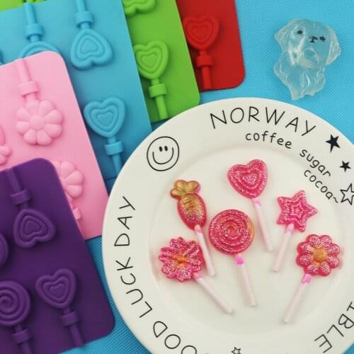 12 Even Colorful Series Silicone Lollipop Mold Chocolate Mold with 20 Sticks Easily Removable Mould Xg912