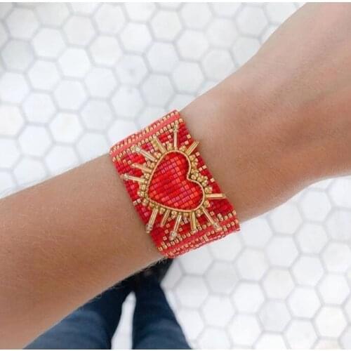 Pretty Bead New Ladies Luxury Bracelet MIYUKI Bracelet Jewelry Hearts Puseras Mujer Moda Tassel Handmad Loom Bead Gift