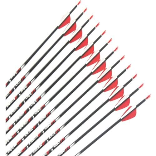 12pcs 30" Spine 800 900 Carbon arrows ID4.2mm 1.75"vane Stainless Steel target point for Recurve bow Archery