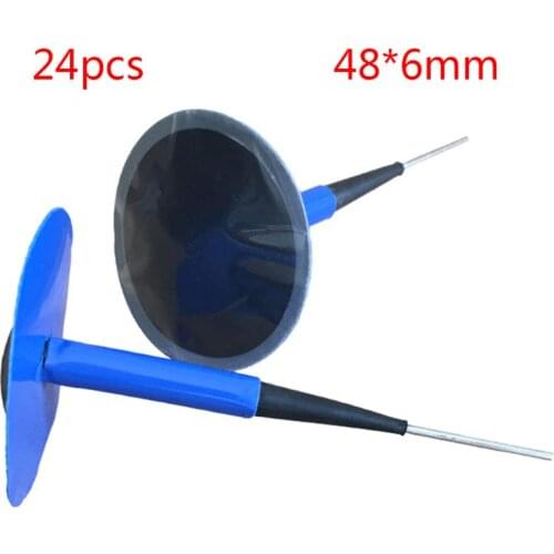 Universal Car Repair Tool 24pcs Tyre Repair Puncture Tubeless Wired Mushroom Plug Patch Kit 48*6mm for Car, Motorcycle, Truck