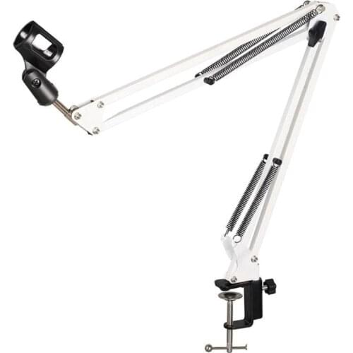 Extendable Recording Microphone Holder with Mic Clip Table Mounting Clamp