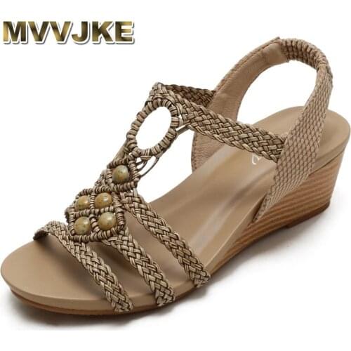 MVVJKE New Womens Cool Sandals All-match Soft-soled Shoes Women Bohemia Beach Shoes Zapatos De Mujer