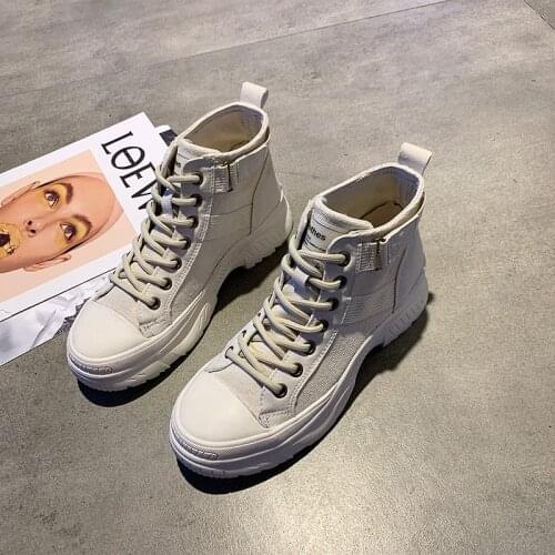 2021 New Hot Style Ladies Sports Shoes PU Leather High-Top Womens Sneakers Fashion Women Running Shoes Outdoor Trendy Flat shoe