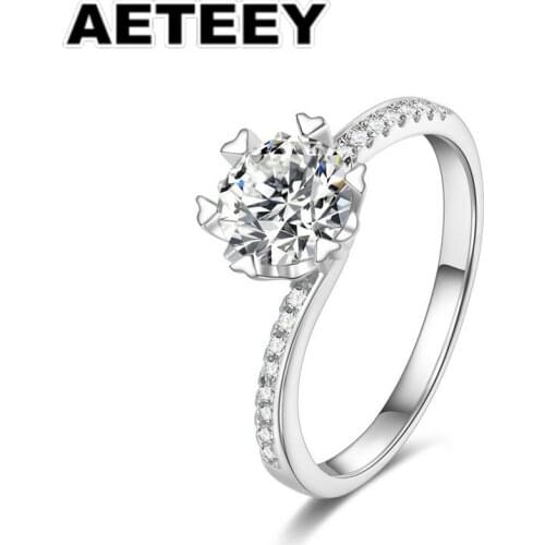 0.5ct 1ct 2ct Moissanite Diamond Ring women S925 Sterling Silver Ring Jewelry Valentines Day Gift Engagement Wedding Ring JA-08
