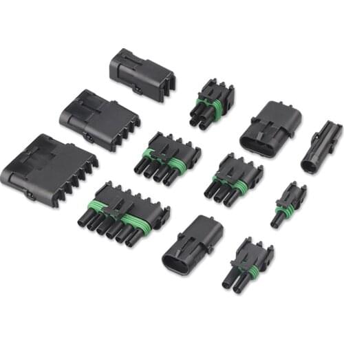 1 Set 1 2 3 4 6 Pin Way Delphi GM Automotive Female Male Weather Pack Electrical Socket Plug Automobile Connectors