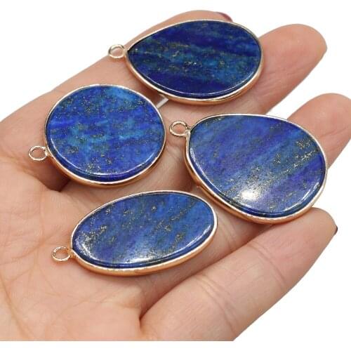 1pcs Natural Stone Lapis Lazuli Charm Pendant for DIY Necklace Earring Accessories Jewelry Making Women Jewelry Gift