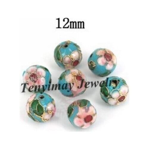 12mm Chinese Cloisonne Enamel Beads Mixed Color Traditional Handicrafts 100pcs Wholesale