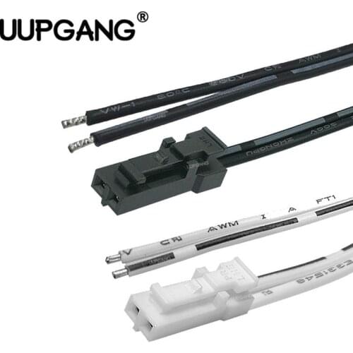 2pin Flat Wire UL2468 20AWG 22AWG for LED Strip Cabinet Cupboard Wardrobe with Male Connector Power Terminal Electrical Cable