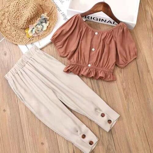 Girl Clothes Outfits Baby Short Sleeve Top+Pants 2pc Suits Kids Clothing Trendy Children Summer Clothes Sets