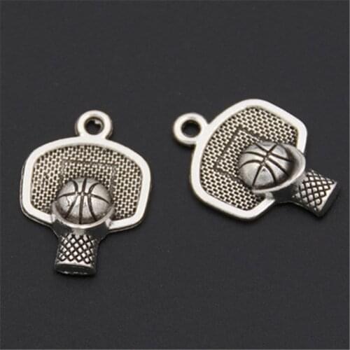 20pcs Silver Color Basketball Board Charms For Memory Locket Diy Jewelry Making Handmade A2566