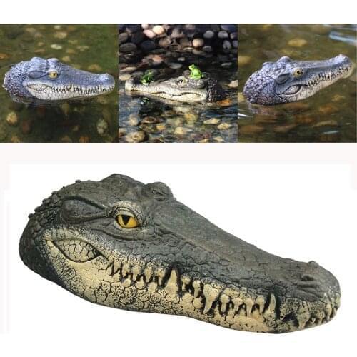 2021 Creative Resin Simulation Floating Crocodile Head Animal Figurines Water pond decoy for Pool Statue Outdoor Garden Decor