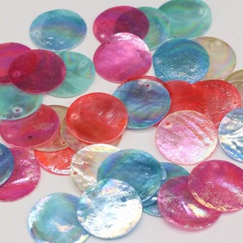 3PCSNatural Shell Disc-shaped Bead with Holes Pink Blue Multicolor Shells Making DIY Bracelet Necklace Earring Jewelry Wholesale