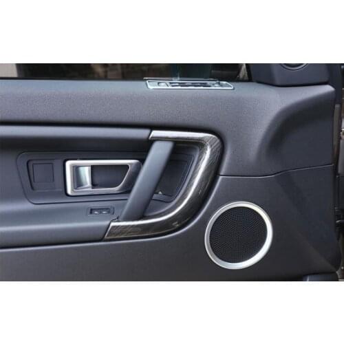 4pcs For Land Rover Discovery Sport S 2015-2018 Car-Styling Black wood grain Style ABS Plastic Door Handle Trim