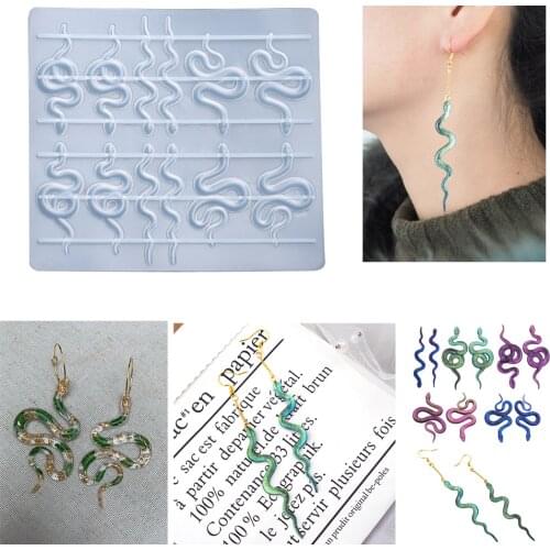 6 Pair Serpent Shapes Dangle Snake Pendant Earring Resin Molds Earring Silicone Epoxy Resin Casting Molds Jewelry Making Tools
