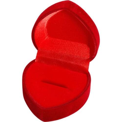 80% HOT SALES！！！Festival Wedding Heart Shaped Jewelry Ring Earring Storage Display Gift Box Case