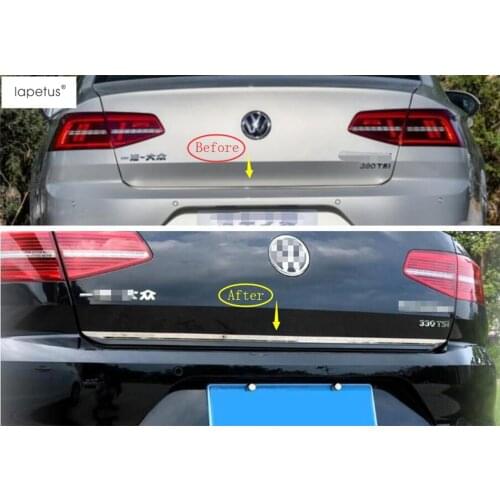 Lapetus Accessories For Volkswagen Passat B8 2016 - 2018 Rear Trunk Cover Tailgate Trim Door Handle Molding Boot Garnish Bezel