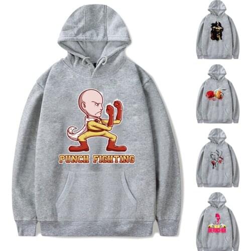 Anime One Punch man Saitama Oppai Hoodie Cosplay Hooded Sweatshirt Hoodies Unisex Long Sleeve Causal Costume Halloween New