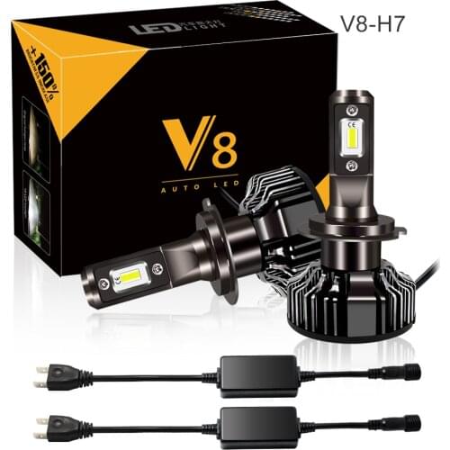2Pcs Car Headlight H4 H7 LED H1 H3 H8 H9 H11 H13 9005 9006 9007 50W 12000lm 6500K Auto Headlamp Canbus Fog Light Bulbs V8 12V