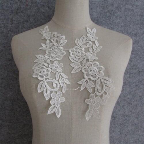2017 year fashion flower 1Pair white Collar Venise Sewing Supplies Lace Fabric Dress Appliques Lace collar Trim Neckline Crafts