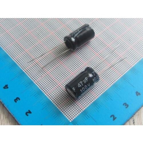 Free Ship with track 100pc high Quality DIP Aluminum Electrolytic Capacitor 100V 47UF 10*17MM/8*14MM electrolytic capacitor 47UF