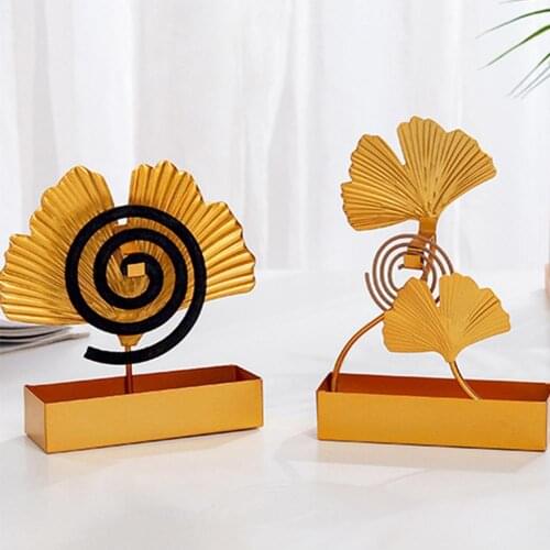 Mosquito Coil Holder Exquisite Leaf Shape Iron Creaive Incense Burner Case for Home