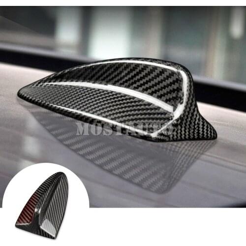 For BMW 1 Series 3 Series M3 E82 E46 E90 E92 Real Carbon Fiber Exterior Car Roof Shark Fin Antenna Cover Trim Black/Red 1pcs