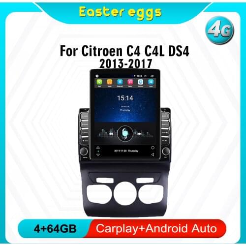 For Citroen C4 C4L 2013- 2017 Autoradio 2 Din Android Car Radio Multimedia Player 9.7" Tesla Screen GPS WIFI Auto Stereos