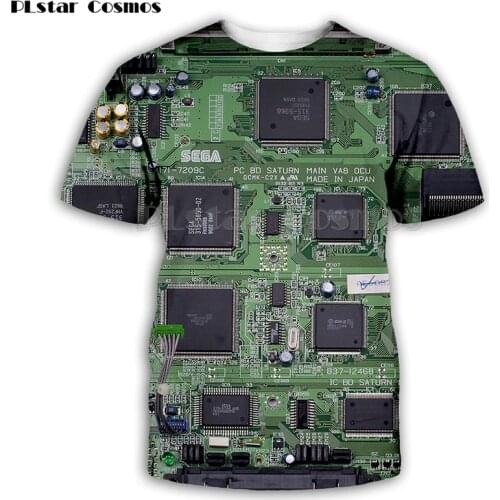 PLstar Cosmos Electronic chip Hip Hop tshirt Men 3d Full print t-shirts Summer short sleeve tee Harajuku Punk Styl Women/Unisex