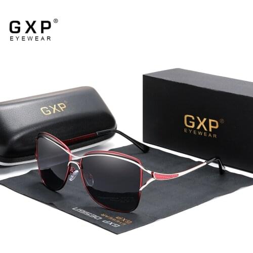GXP Retro Womens Sun glasses Polarized Luxury Ladies Brand Designer Gradient Lens Sunglasses Eyewear For Women Female