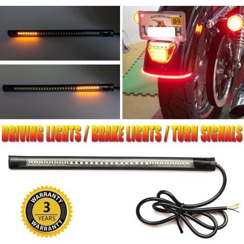 HAOLIDE 10PCS Motorcycle Taillight Flexible Dual Color LED Motor Bike Light Bar Strip Tail Turn Signal Rear Brake Stop Bulb Lamp