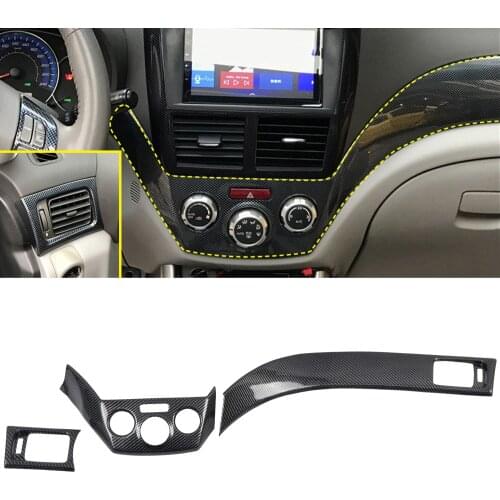 LHD! Car Accessories for Subaru WRX / WRX STI 2007-2011 Carbon Fiber Printed Interior Dashboard Center Console Molding Trim 2pcs