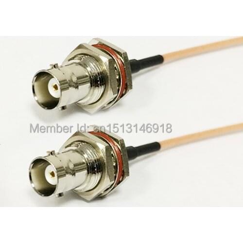 New BNC Female Jack nut Switch BNC Female bulkhead pigtail cable RG316 Wholesale Fast Ship 15CM 6" Adapter