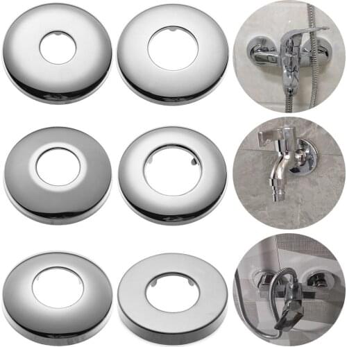 New Chrome Shower Kitchen Wall Flange Faucet Decorative Cover Pipe Wall Covers Faucet Accessories Faucet Decor