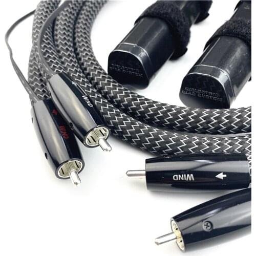 New Wind Analog Audio RCA Cable with Carbon 72V DBS for Hifi Amplifier CD Player DAC Home Theater