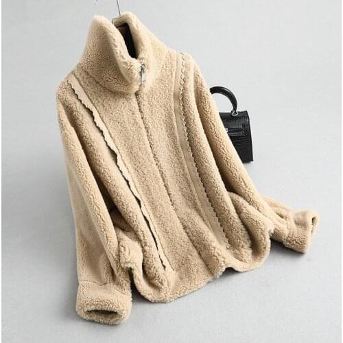 Fur Real Coat 2020 Autumn Winter Jacket Women Real Wool Coats and Jackets Women Korean Outwear Chaqueta Mujer MY3650 s s