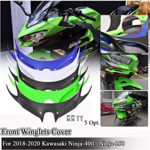 For Kawasaki Ninja250 Ninja400 Front Aerodynamic Winglet Ninja 250 400 Parts Fairing Beak Cover Protection Guard 2018 2019 2020
