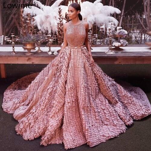 Luxury Pink Glitter Celebrity Dresses 2019 Gorgeous Red Carpet Runaway Grand Show Party Gowns Long Evening Dress Robe De Soiree