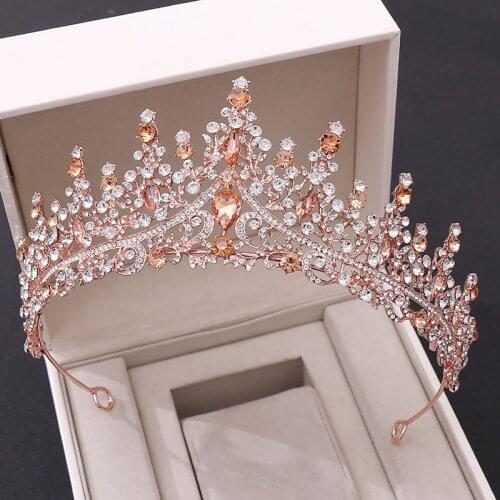 Luxury Tiaras and Crowns de Noiva Bride Wedding Hair Accessories Crystal Rhinestone Flower Headbands for Women mujer FORSEVEN