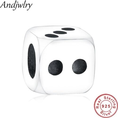 Fit Original Pandora Charm Bracelet 925 Sterling Silver Charms Cube Dice Beads DIY Jewelry Making Kids Child Berloque