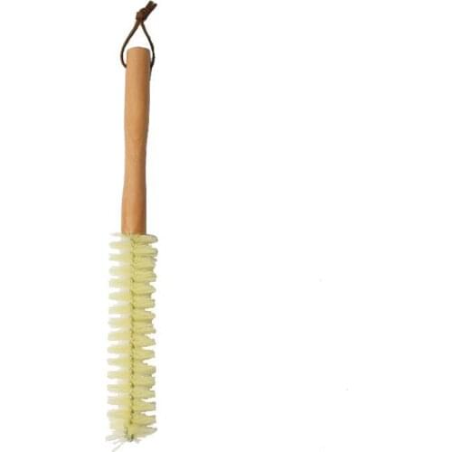 Long handle cup brush wood straight nylon bottle scrub clean brush zakka groceries wood handle hook 40 frugal