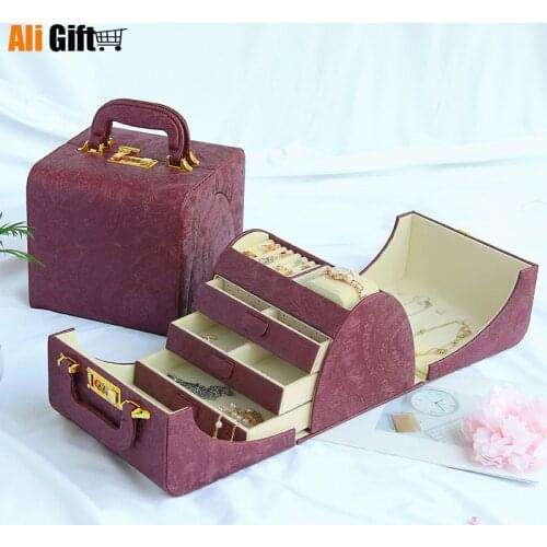 Jewelry Box European Korea Watch Jewelry Storage Box Makeup Jewelry Box Birthday Knot Wedding Supplies Gifts for Women