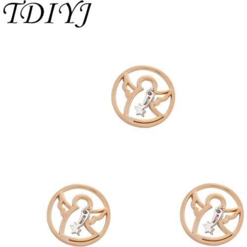 TDIYJ Fashion Angel Coin Disc 33mm for 35mm Coin Holder Pendants as Christmas Gift 1pcs/lot